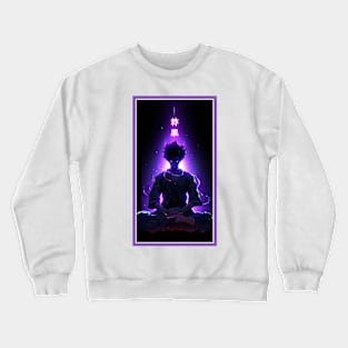 Anime Hero Power Meditation | Quality Anime Artwork | Anime Power Energy Meditation |  Manga Anime Art Crewneck Sweatshirt